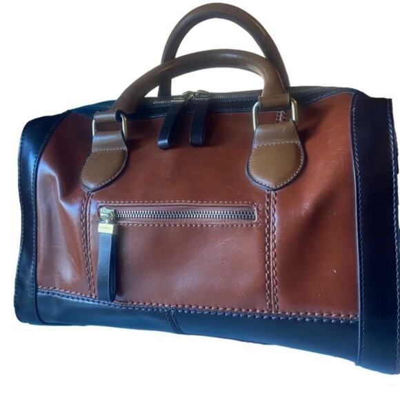 Fiorelli Handbags - FIORELLI Faux Leather Brown and Black Satchel Purse